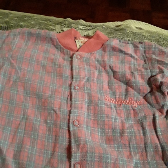 Snugabye Vintage BabyGirl 12M Pnk&Prpl Plaid Onsie - Picture 8 of 11